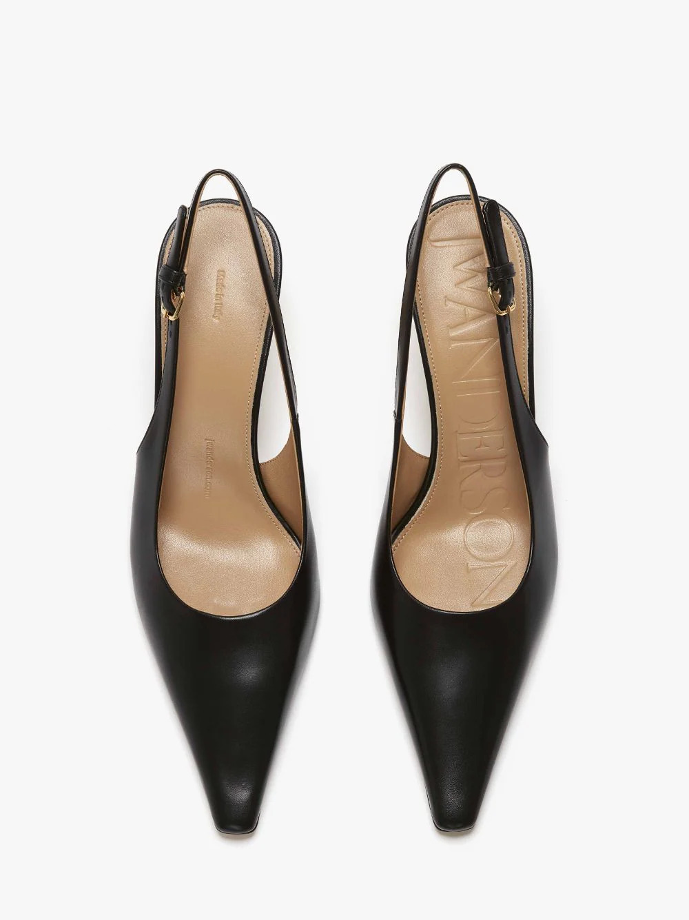 Chain Heel Leather Shoes, view 3