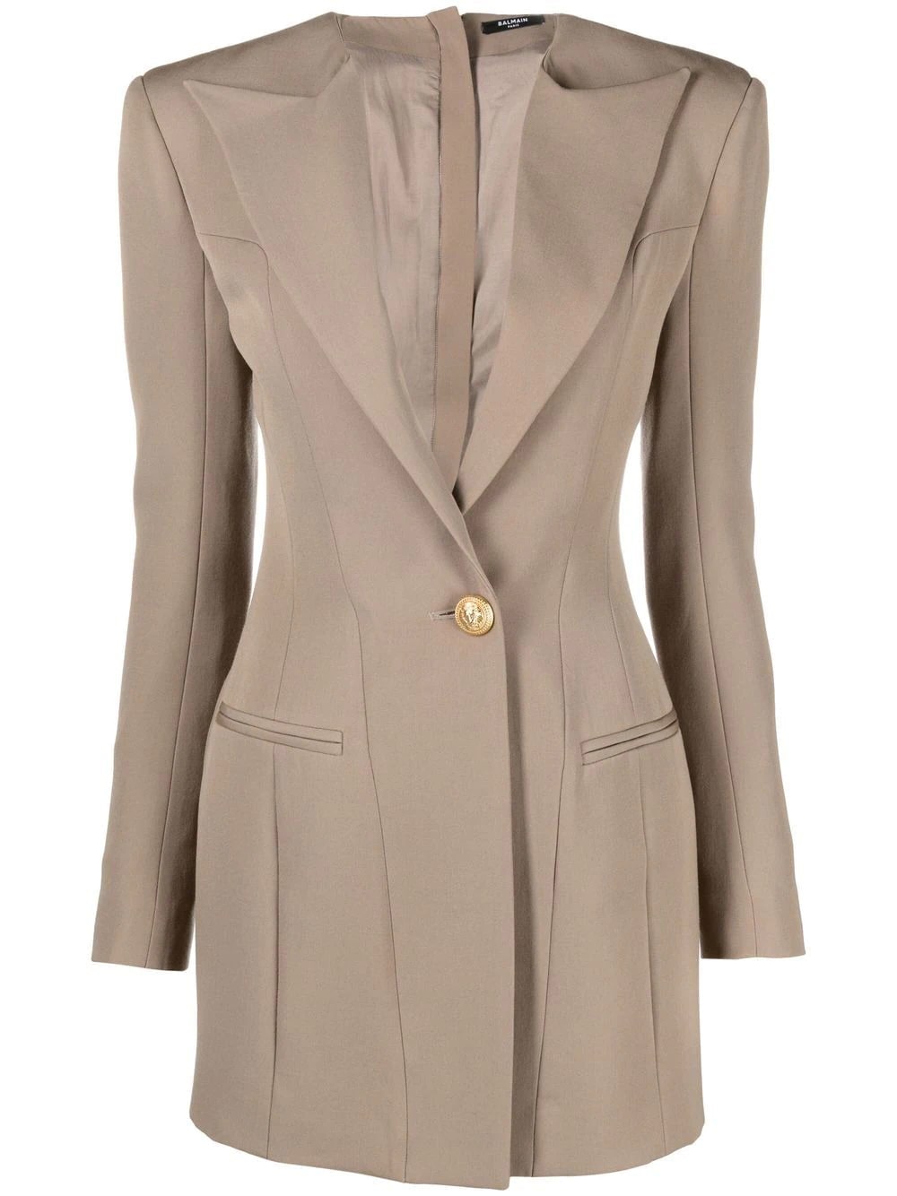 Balmain Grain De Poudre Tailored Dress