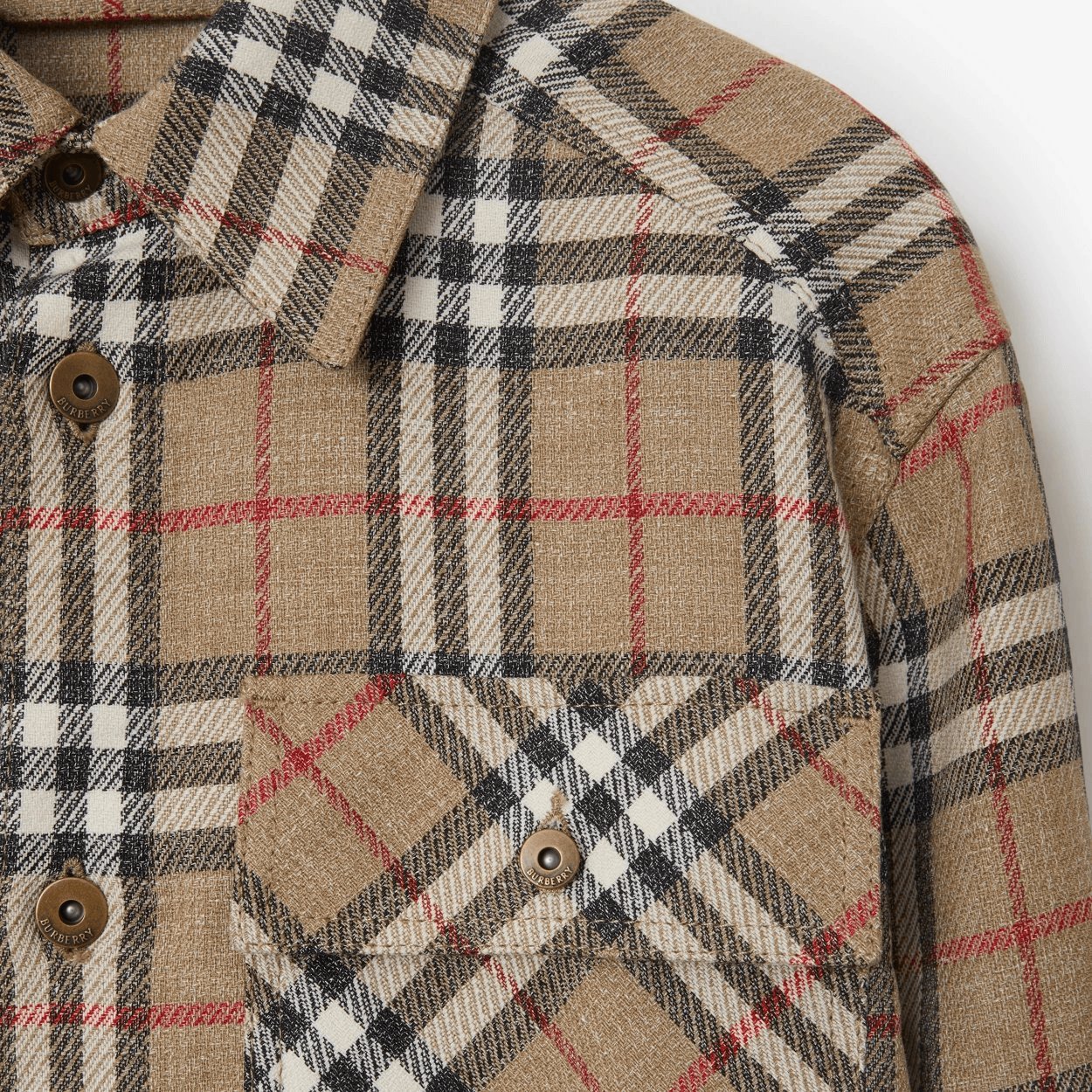 Oversized Fit Check Cotton Linen Shirt, view 6