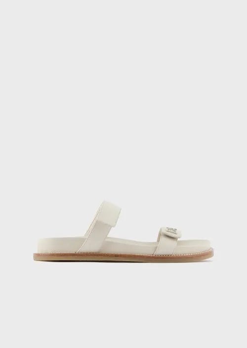 Nappa leather sandals with double strap