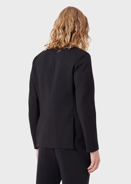 Single-breasted jacket in fabric stitch jersey, view 3