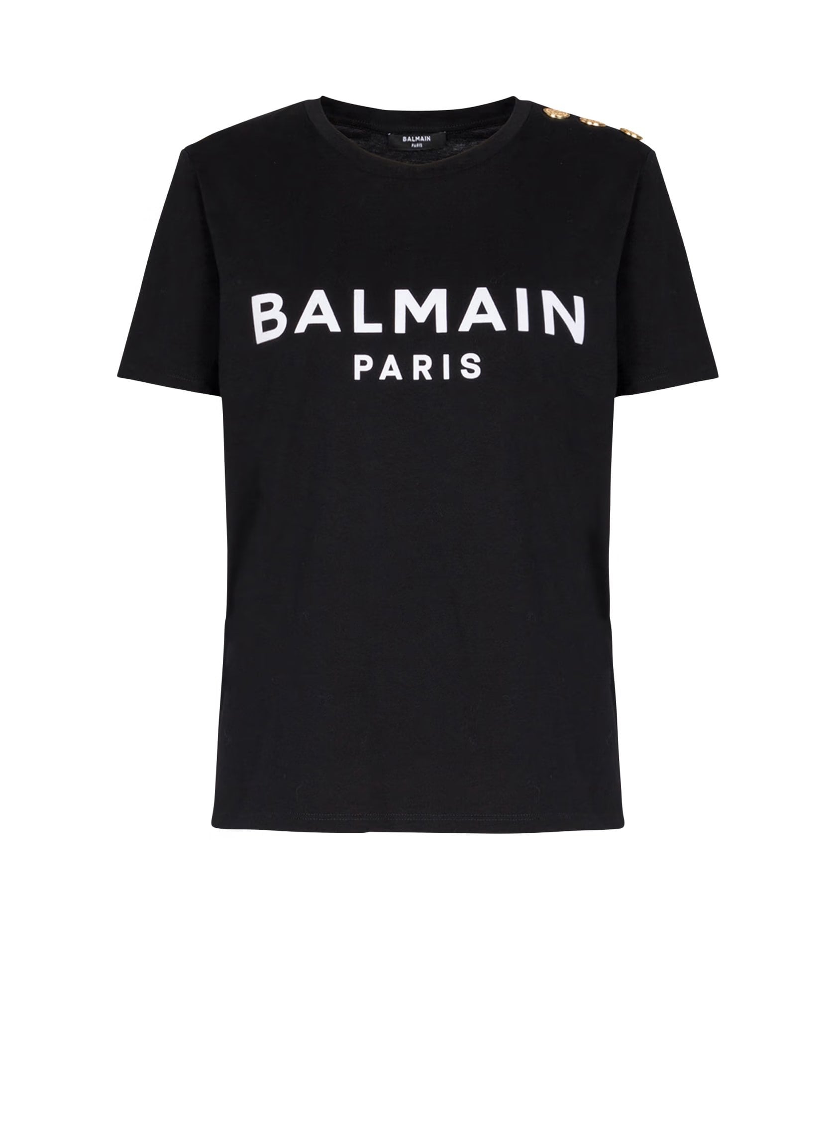 Balmain Eco-Responsible Cotton T-Shirt With Balmain Logo Print