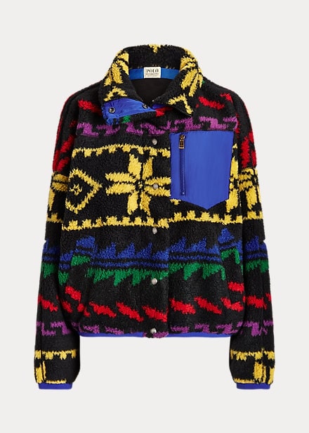Polo Ralph Lauren Geo-Motif Ripstop-Trim High-Pile Jacket