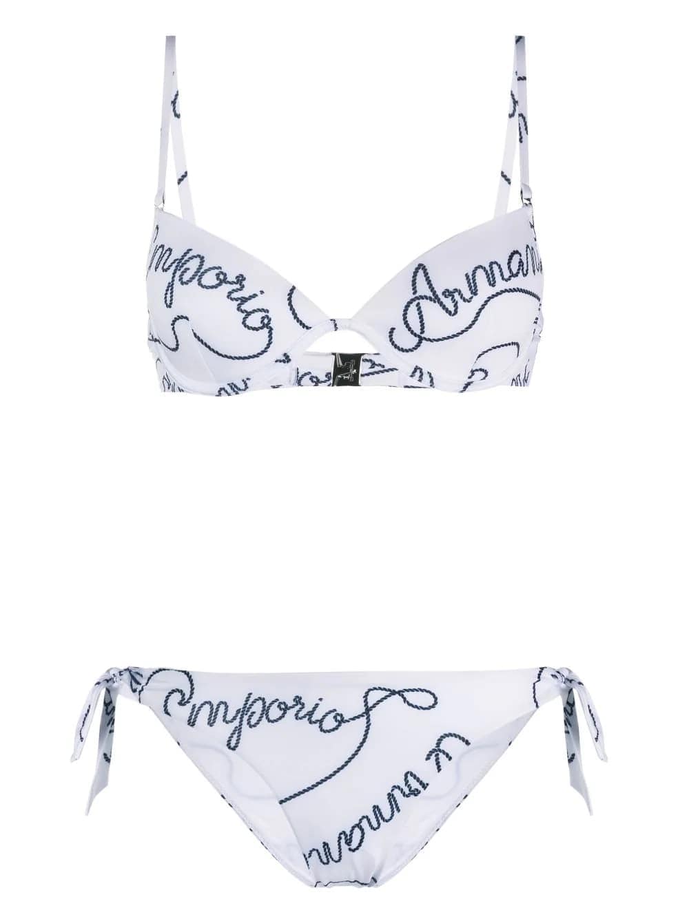 Logomania-Print Bikini Set, view 3