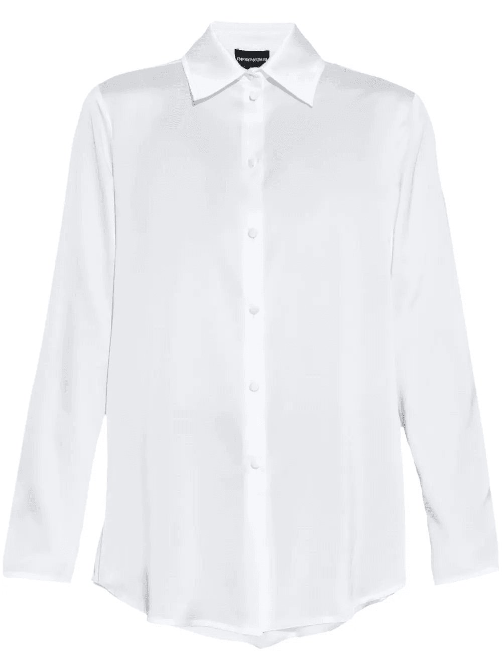 rear-button satin shirt