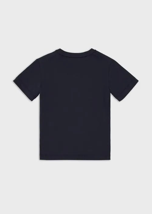 Kids Jersey T-Shirt With Logo Drawing Print, view 2
