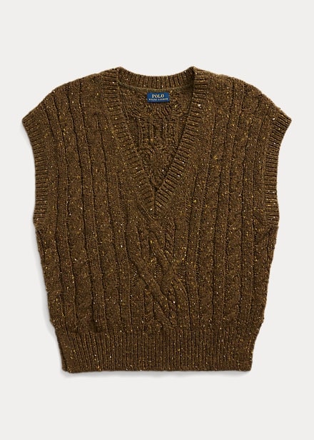 Polo Ralph Lauren Aran stitch knitted vest and V-neck