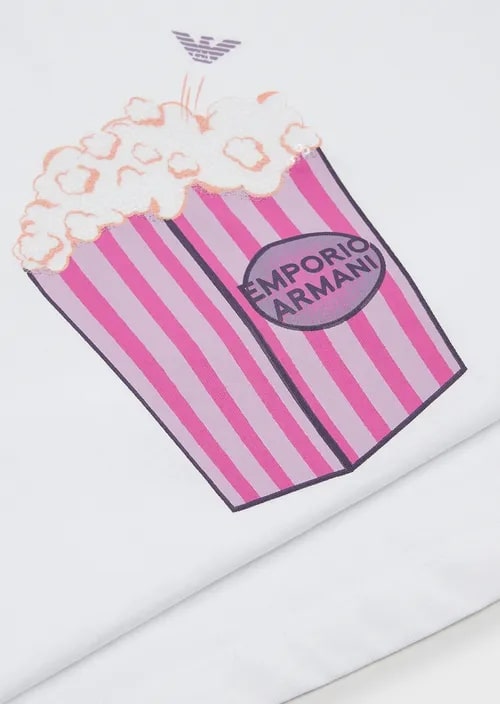 Kids Jersey T-Shirt With Popcorn Print, view 5