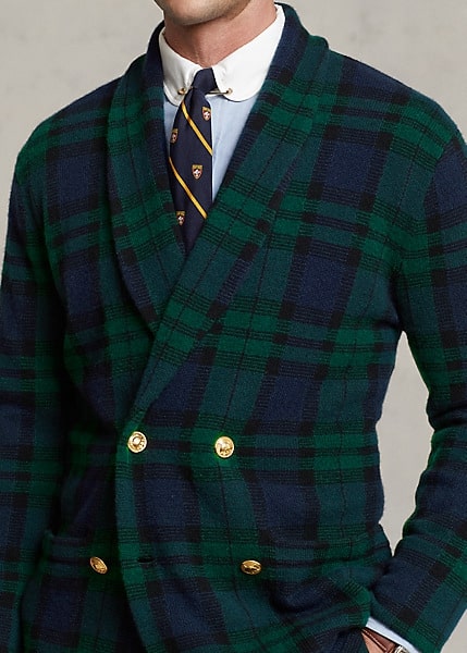 Polo Ralph Lauren Plaid Wool-Cashmere Blazer Cardigan, view 3