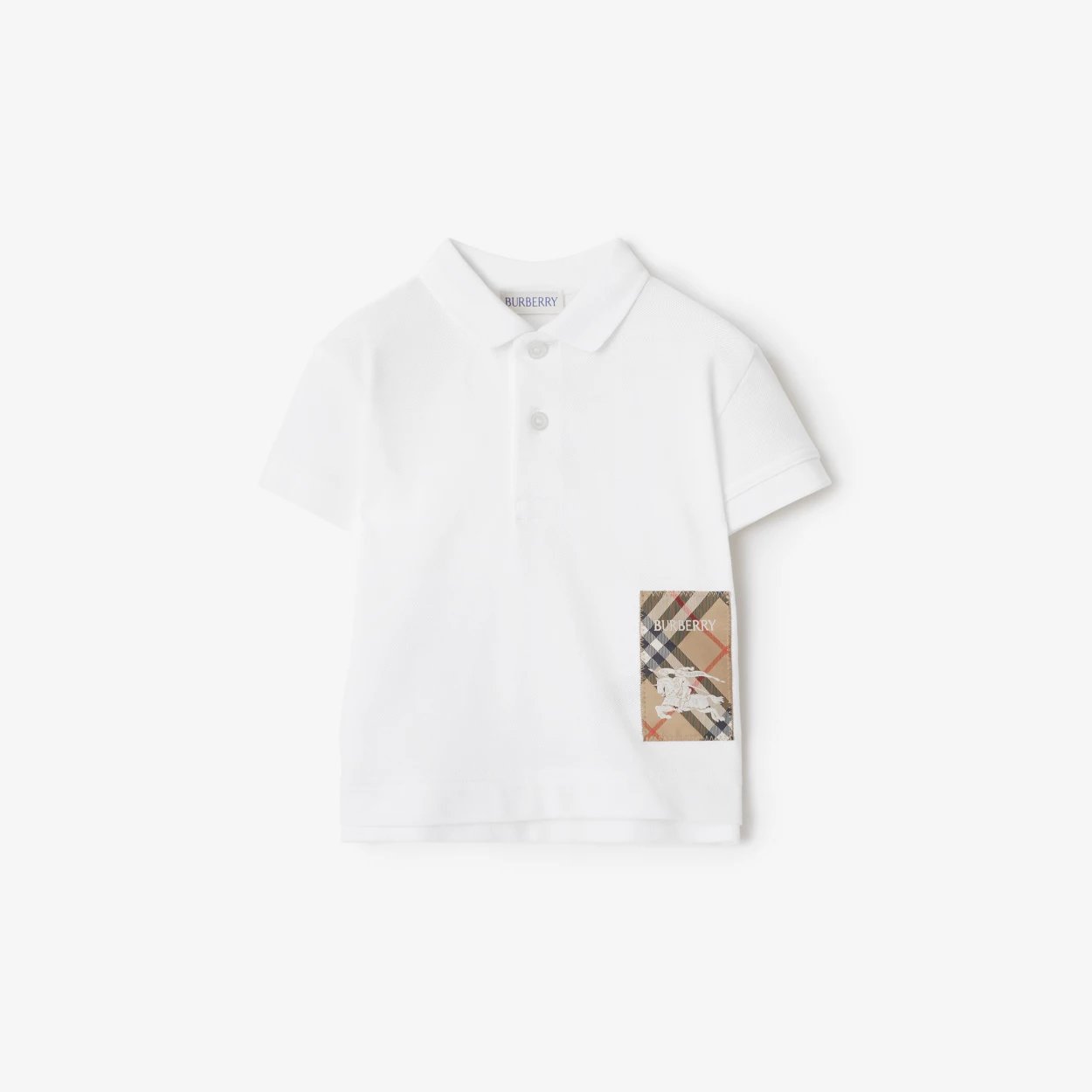 Check Label Cotton Polo Shirt