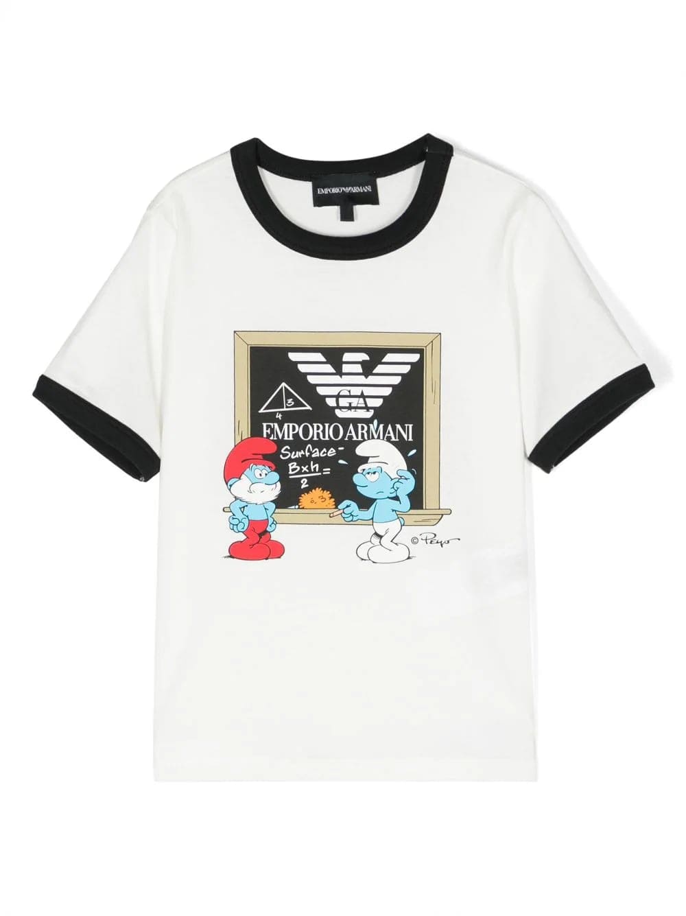 Kids X Smurfs Logo-Print Cotton T-Shirt, view 5