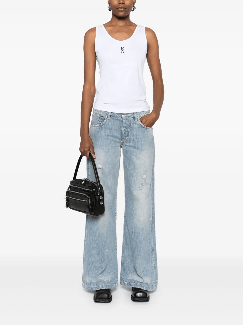 logo-print tank top, view 4