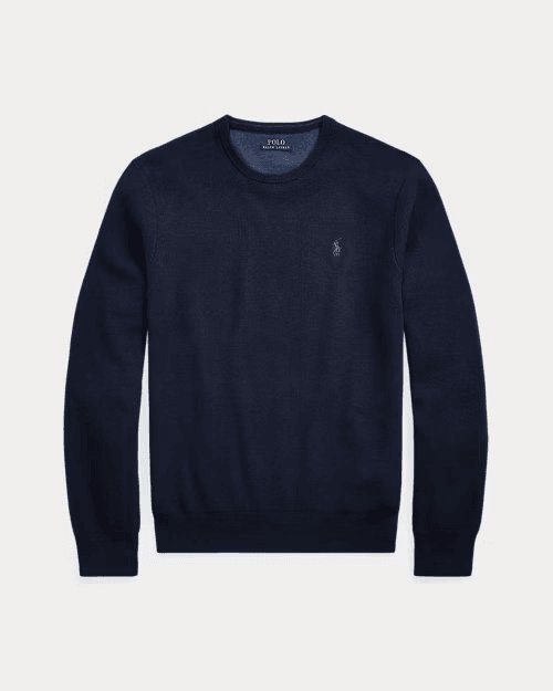 Textured Cotton Crewneck Jumper, view 2