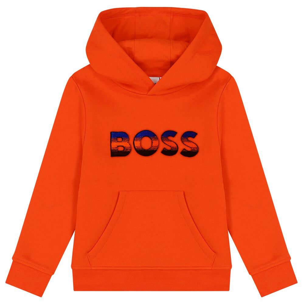 Kids Cotton-Blend Hoodie With Embroidered Gradient Logo