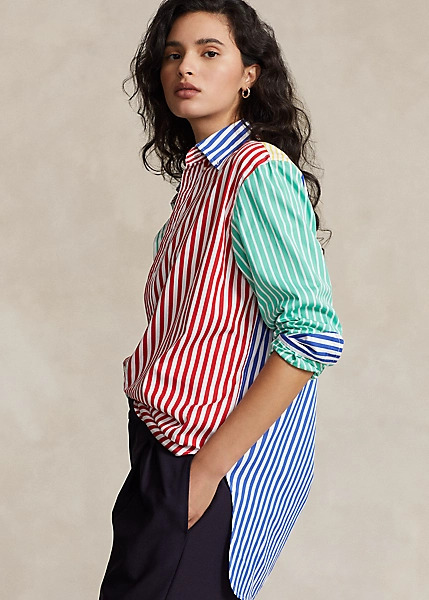 Polo Ralph Lauren Oversize Striped Cotton Fun Shirt, view 3