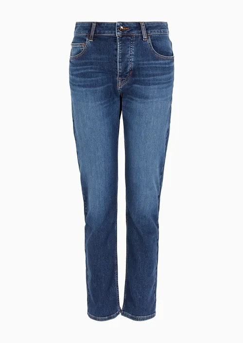 J60 Mid-Rise, Straight Leg Jeans In Stretch Denim With A Laser-Cut Logo