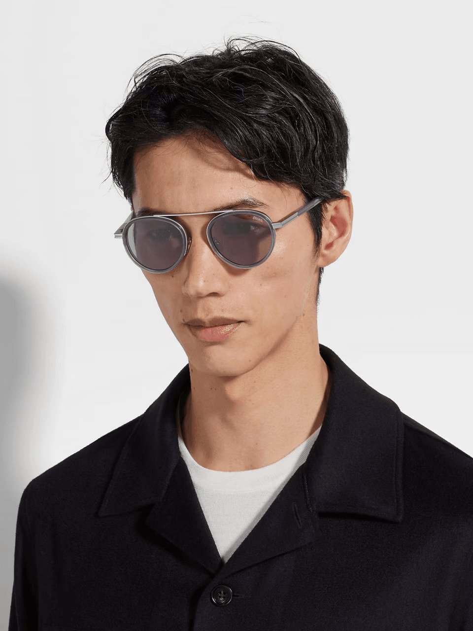 Opal Grey Orizzonte Ii Acetate And Metal Sunglasses, view 4