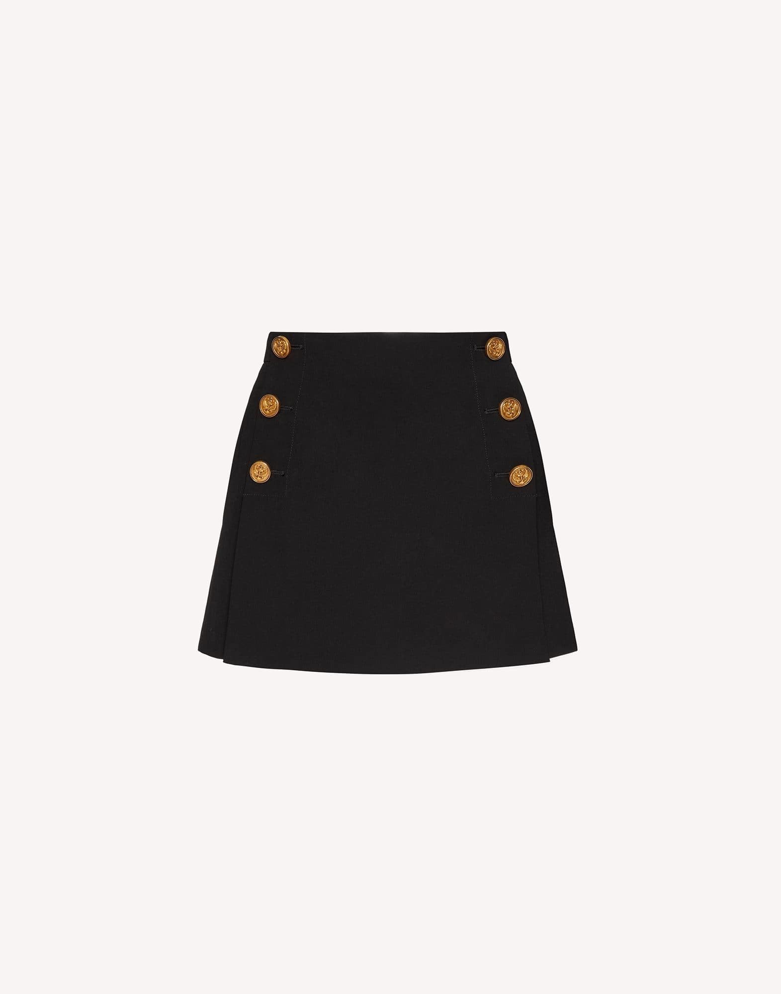 Viscose Wool Gabardine Skort With Breton Buttons