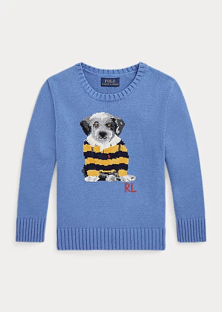 Polo Ralph Lauren Dog-Intarsia Cotton Jumper