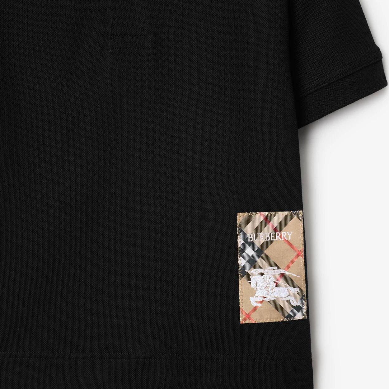 Check Label Cotton Polo Shirt, view 4