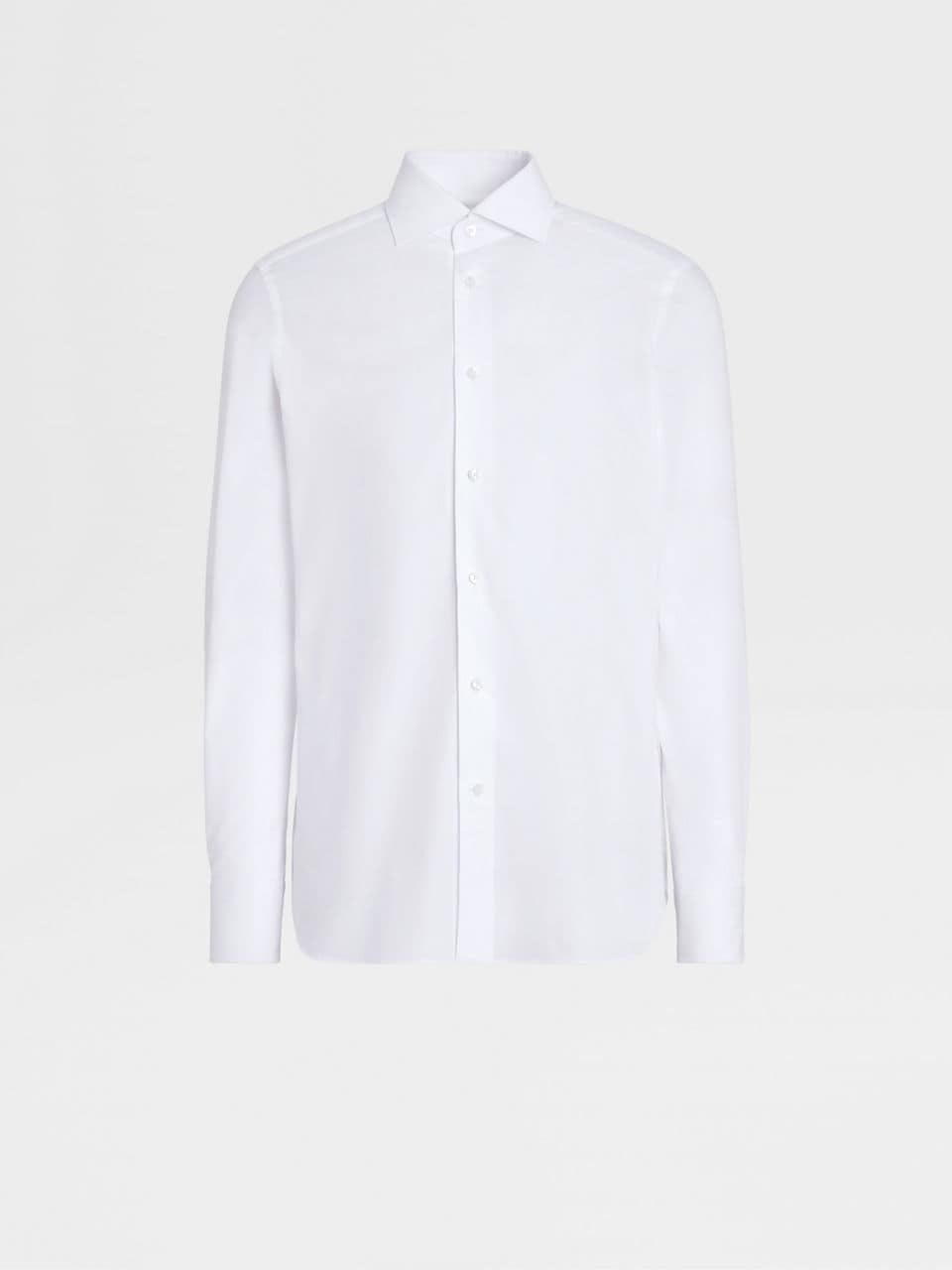 White Trofeo™ 600 Cotton And Silk Long-Sleeve Tailoring Shirt