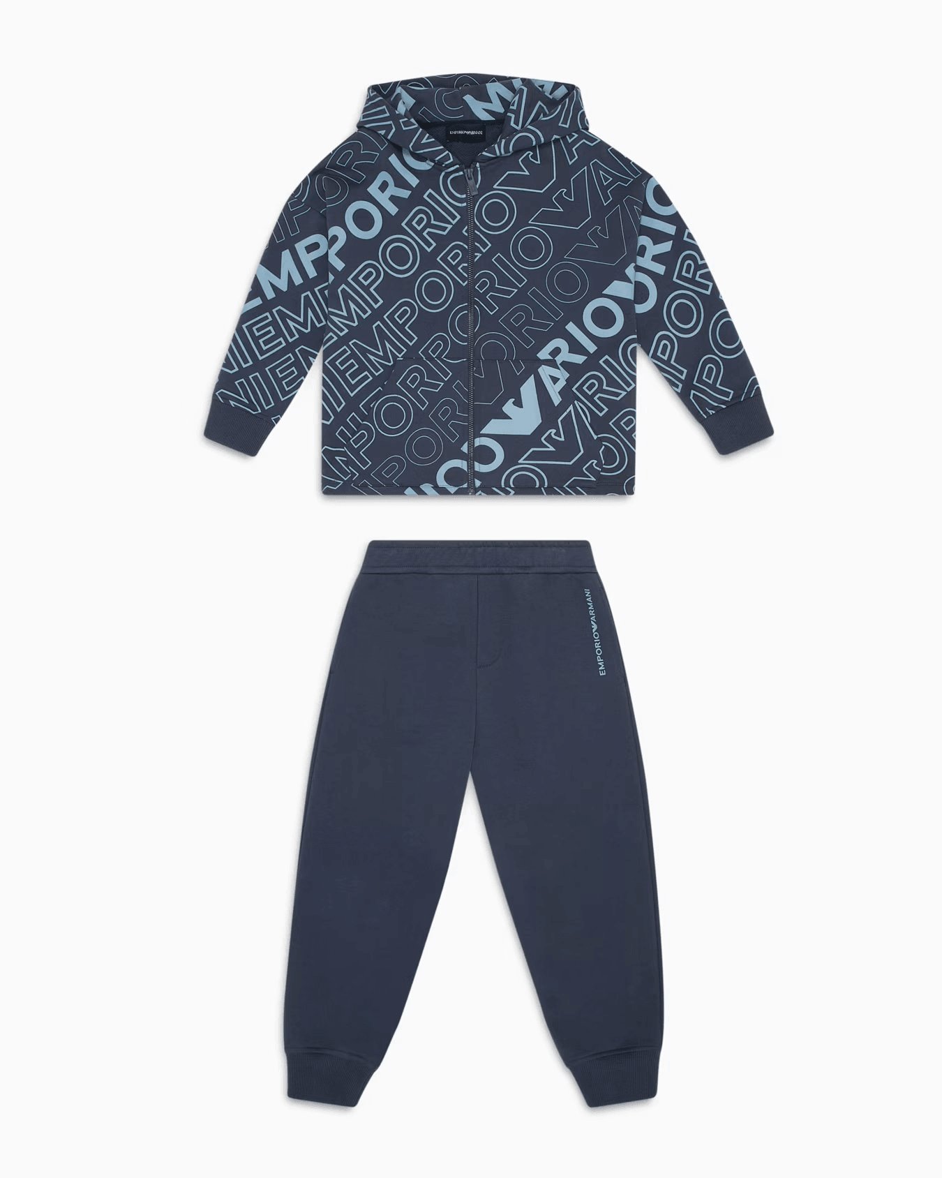 EA Crew tracksuit with hooded, zip-up jersey sweatshirt with all-over logo print