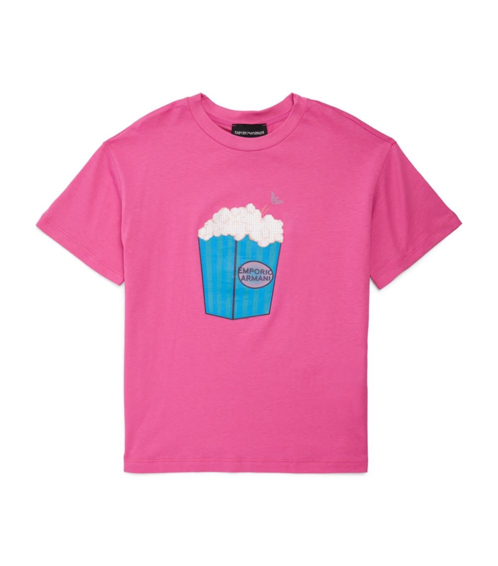 Kids Jersey T-Shirt With Popcorn Print