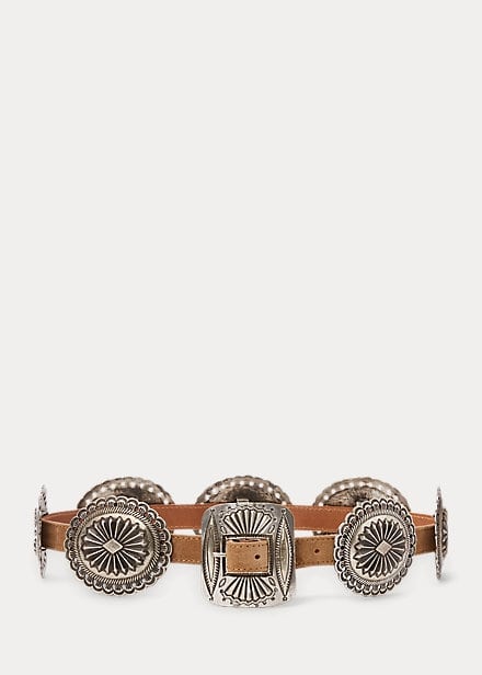Polo Ralph Lauren Metal-Accent Suede Belt