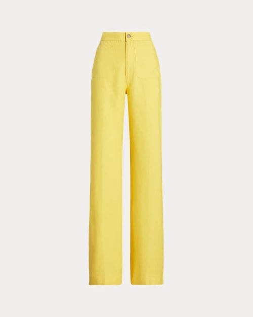 Polo Ralph Lauren Linen Wide-Leg Flare Trouser