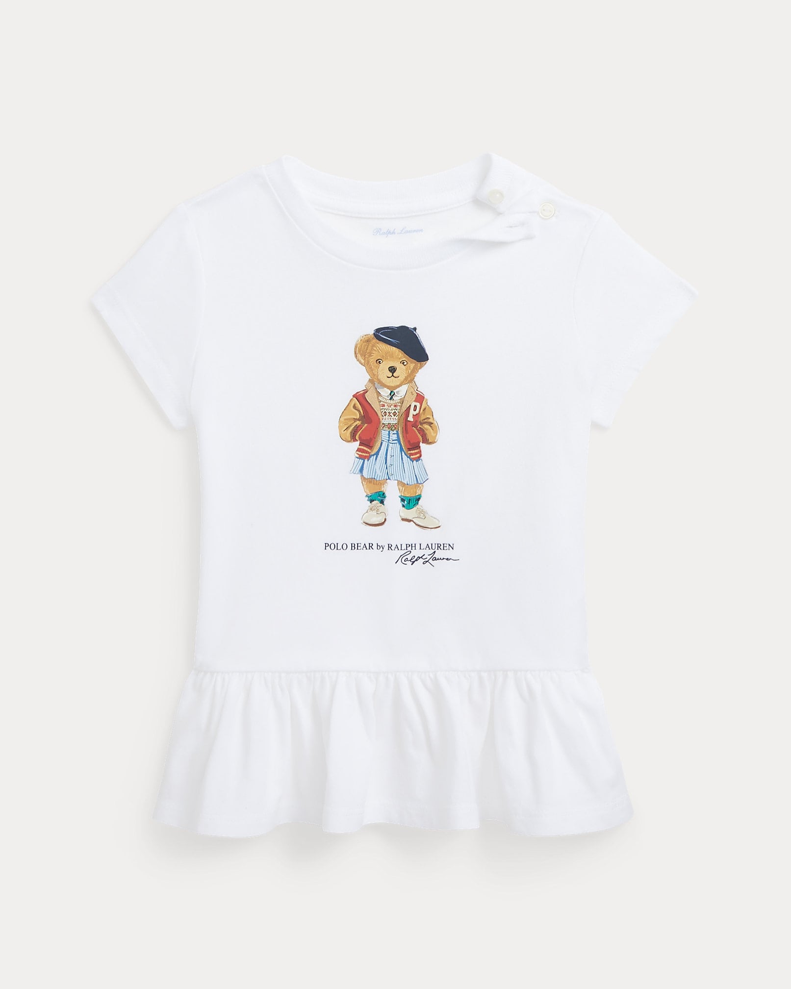 Polo Ralph Lauren Polo Bear Cotton Jersey Peplum T-Shirt