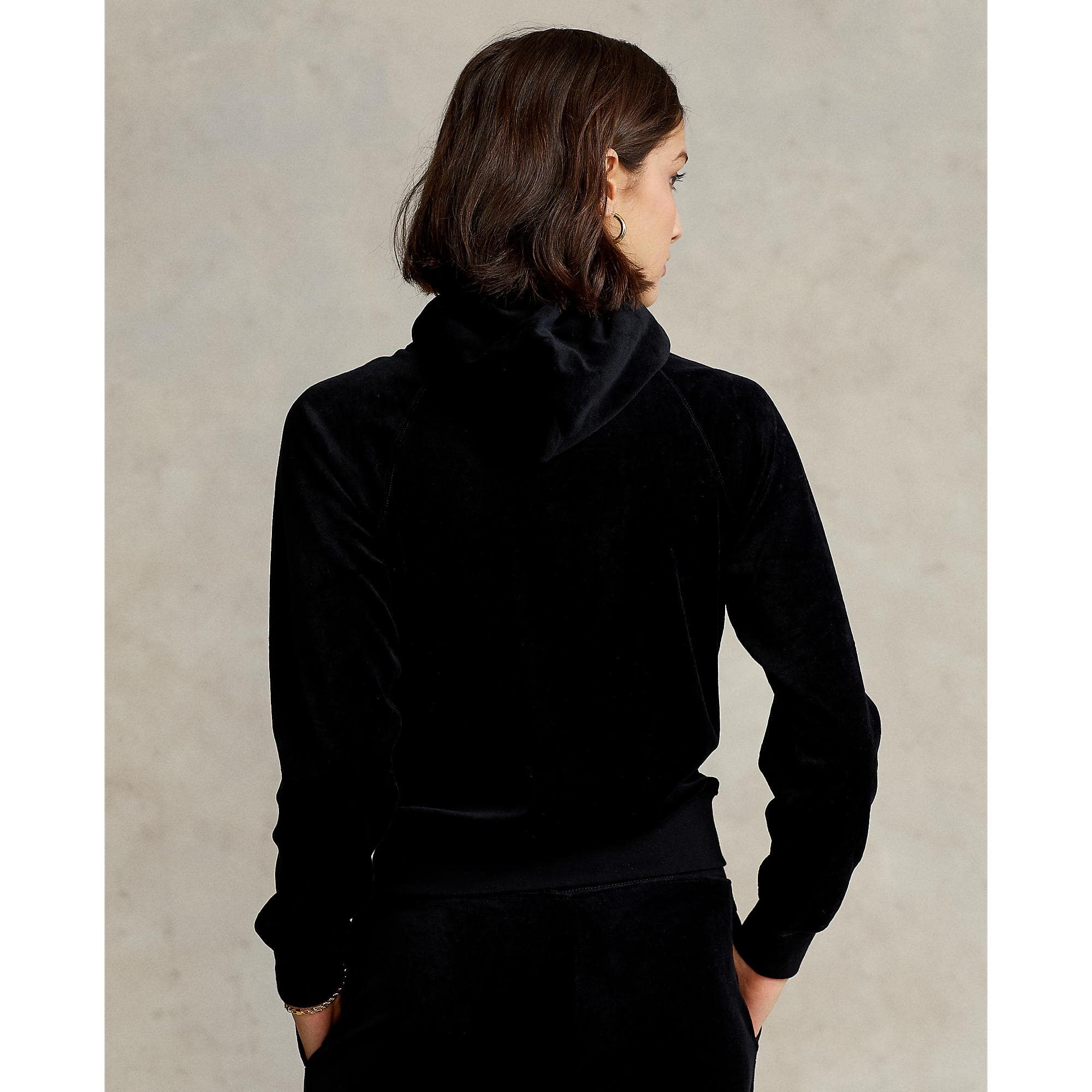Logo Velour Full-Zip Hoodie, view 2