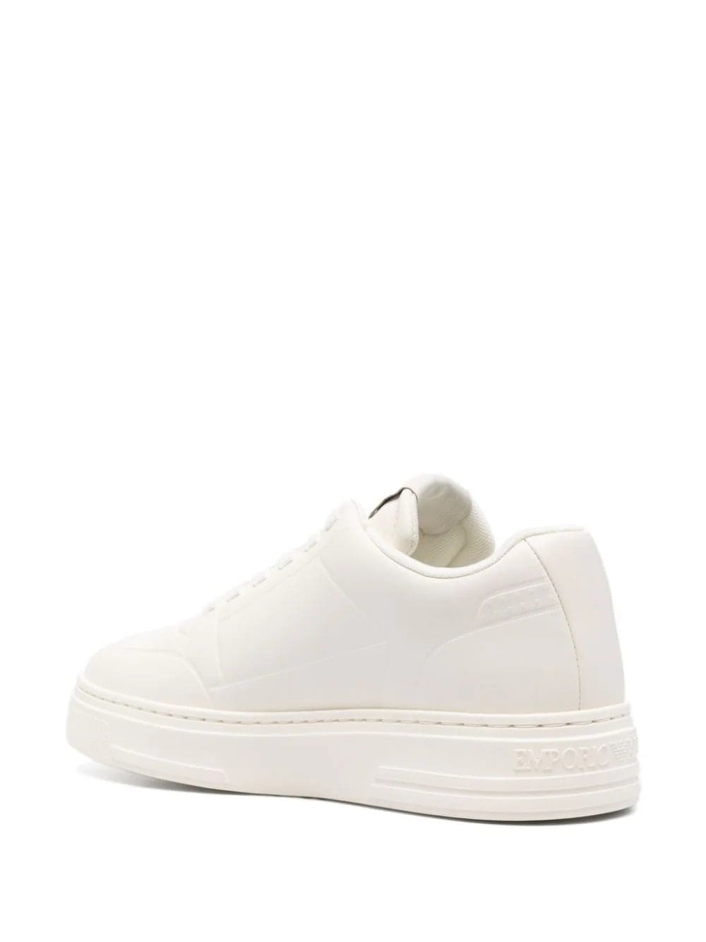 thermoformed-detail leather sneakers, view 3
