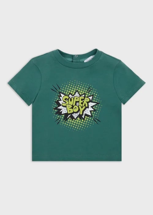 Kids Organic-Jersey T-Shirt With Cartoon Logo