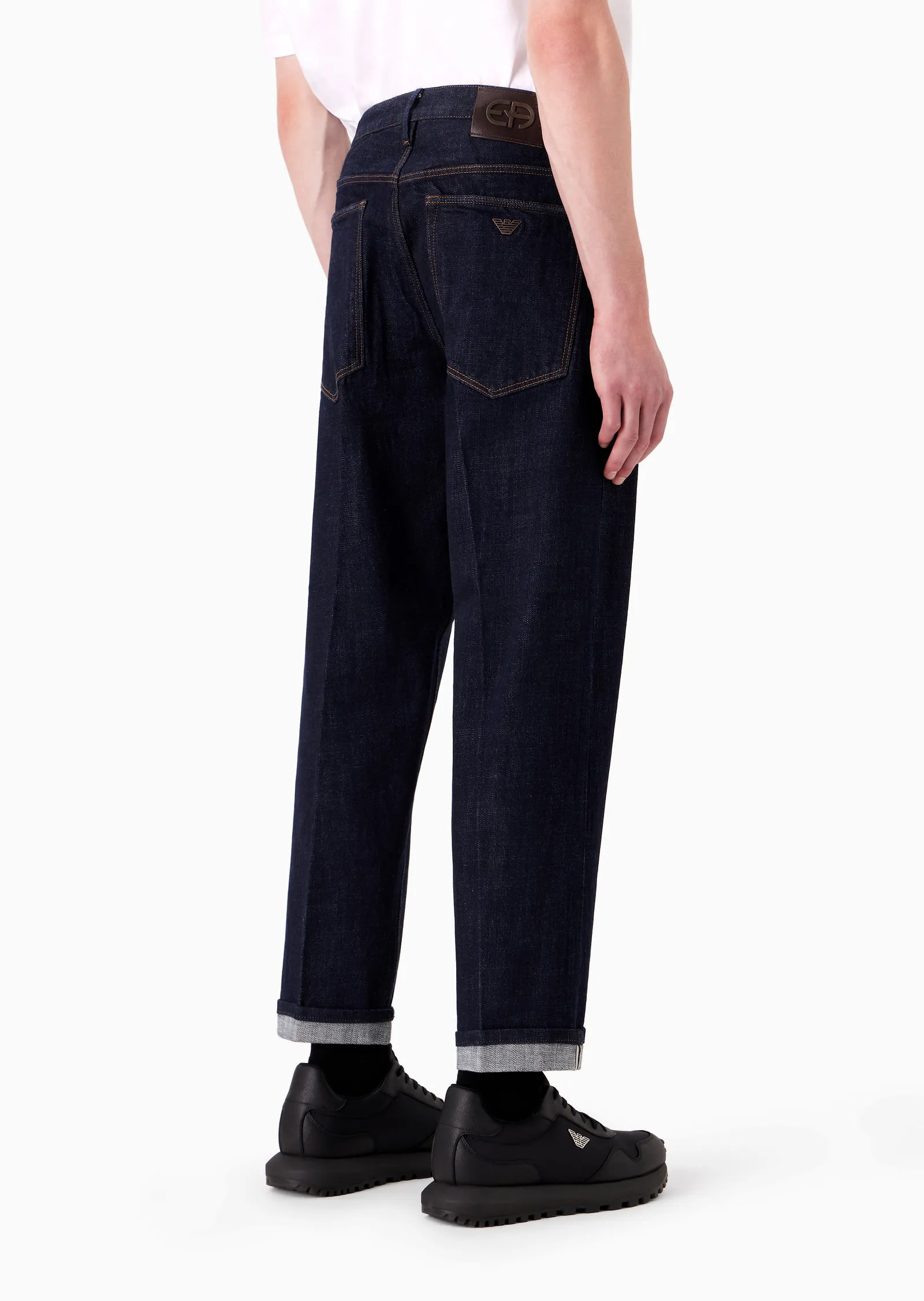 J69 Denim Lab Loose-Fit Selvedge Denim Jeans, view 3