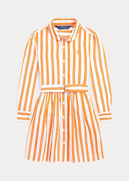 Polo Ralph Lauren Striped Cotton Poplin Belted Shirtdress