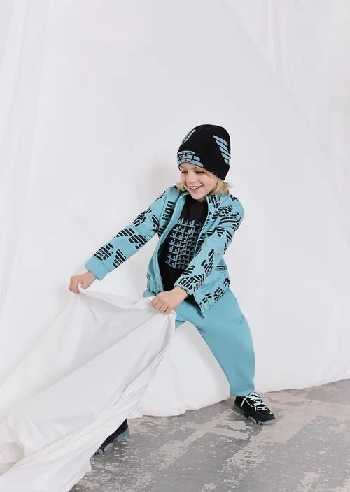 Kids Jersey Jumper With Deconstructed Eagles Image, view 2