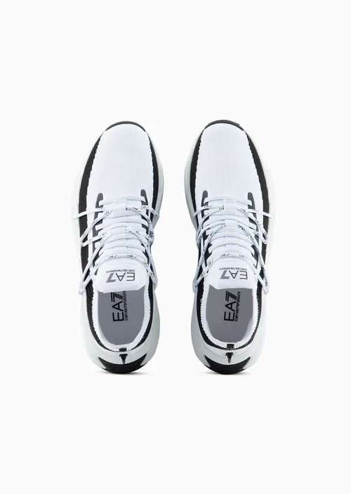 Ea7 Knit And Nubuck Infinity Sneakers, view 3