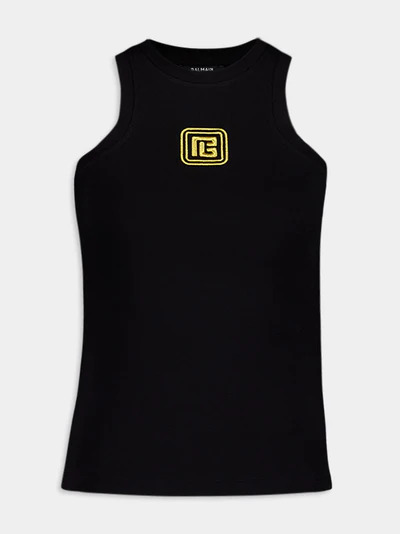 Balmain Pb Embroidered Tank Top