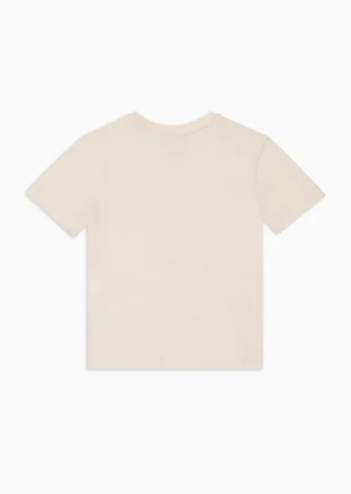 Kids Jersey T-Shirt With Logo Prints And Sequins, view 2