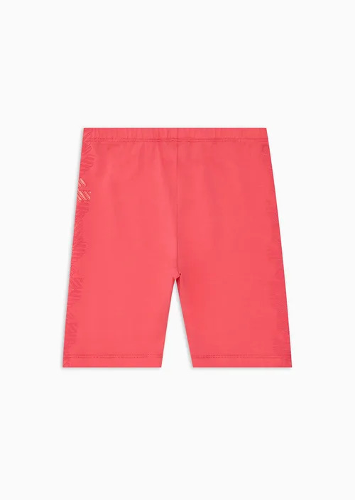 Kids Ea Crew Short Leggings In Jersey With A Geometric Eagles Print, view 3