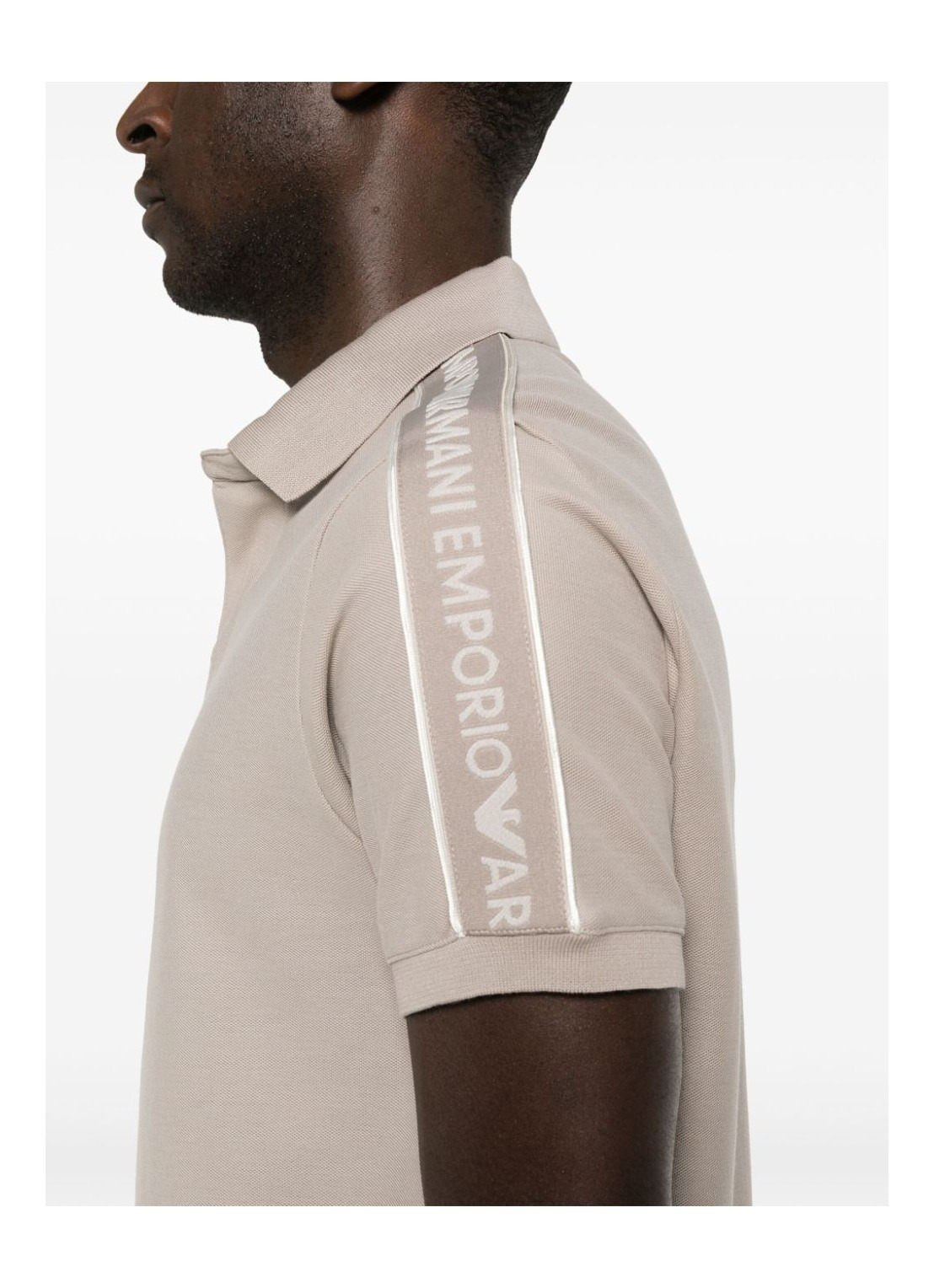 Jersey Polo Shirt With Logo Tape, view 3