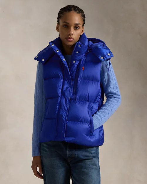 Water-Repellent Quilted Down Gilet