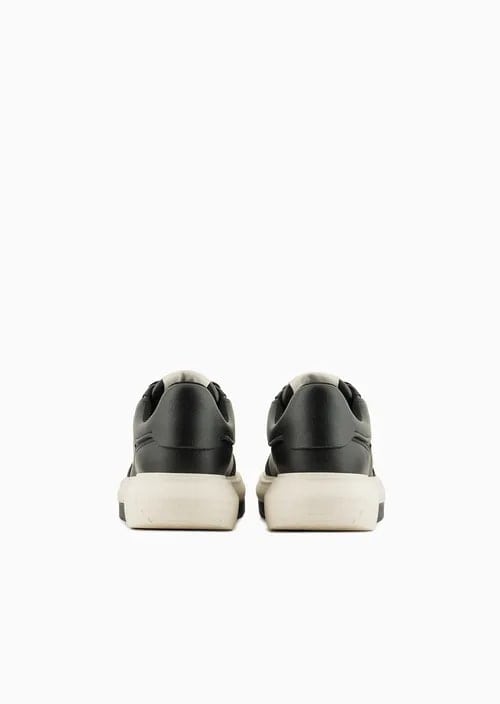 Hammered-Leather Sneakers With Side Logo, view 3