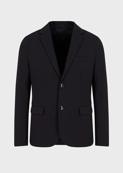 Single-breasted jacket in fabric stitch jersey