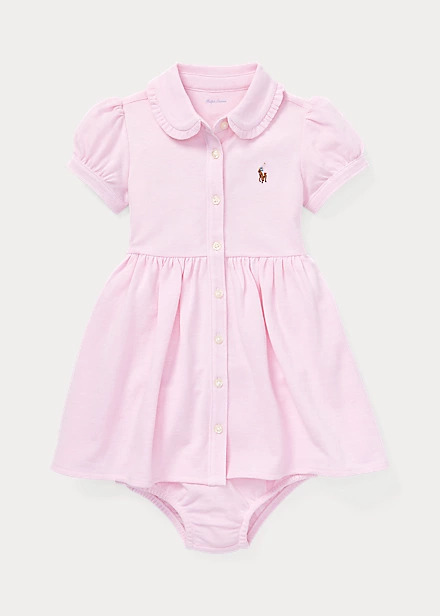 Polo Ralph Lauren Knit Mesh Oxford Dress & Bloomer