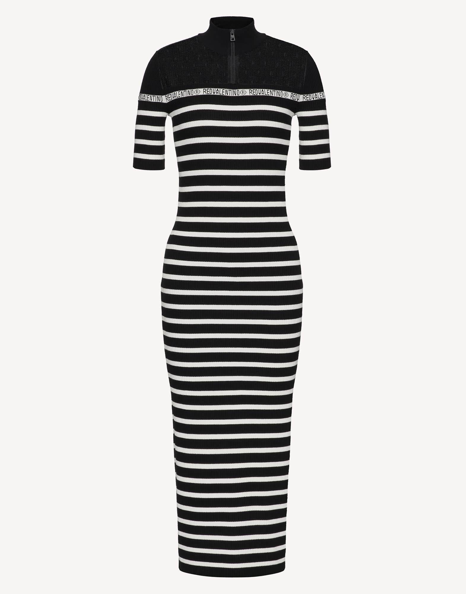 Striped Stretch Viscose Knit Dress