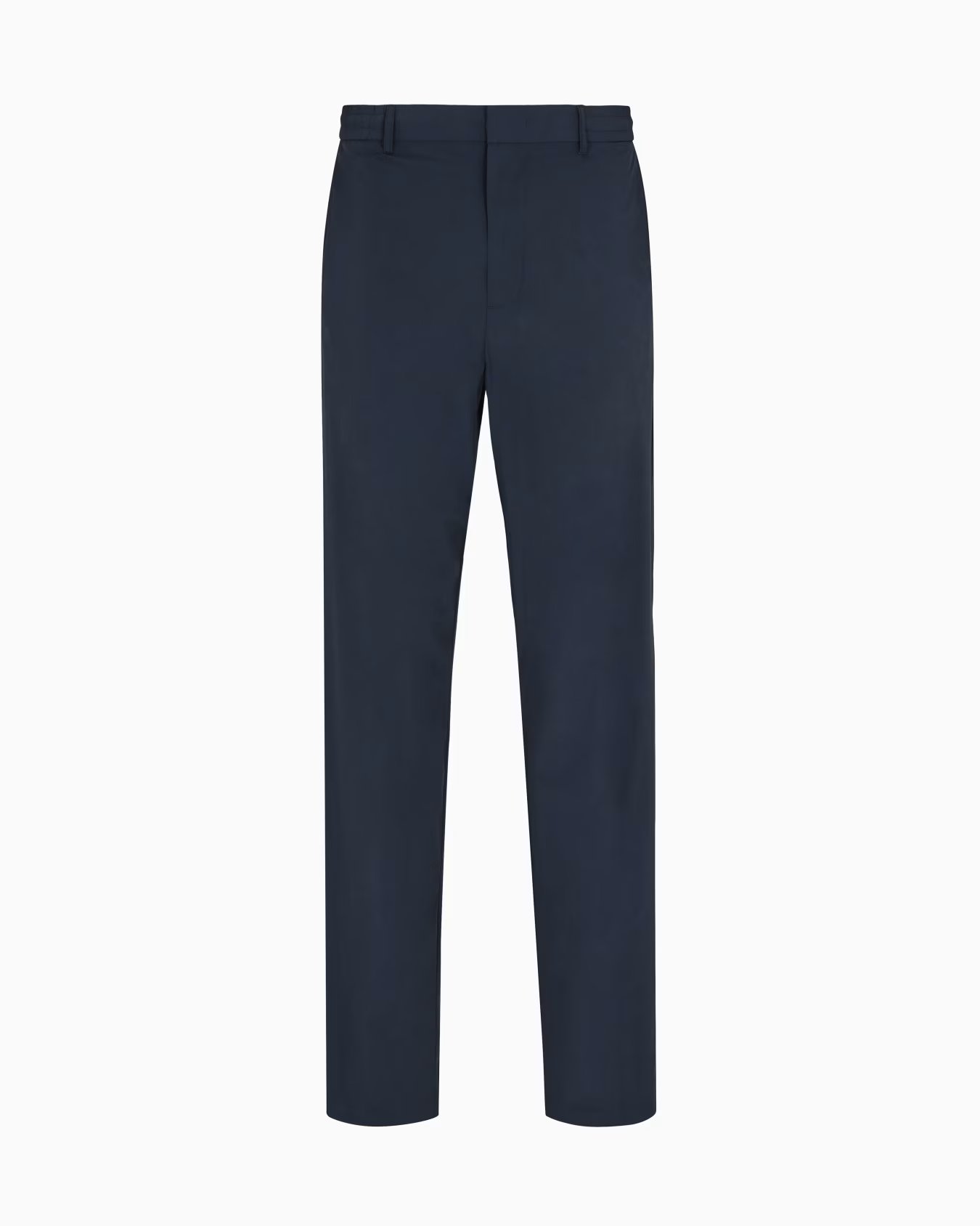 Stretch nylon trousers with an elasticated back