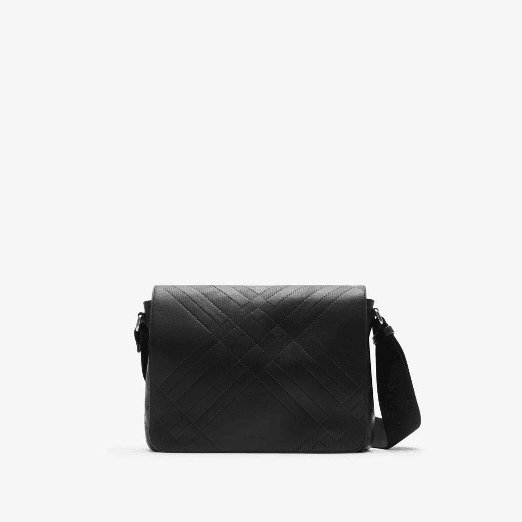 Embossed Check Messenger Bag​