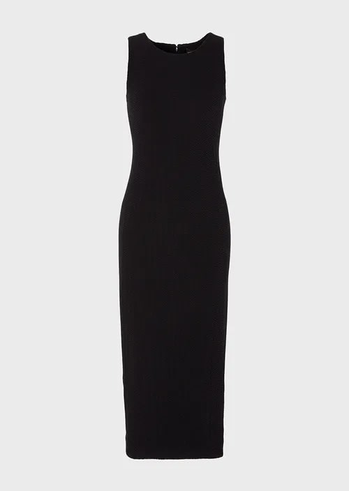 Chevron Jacquard Jersey Midi Sheath Dress