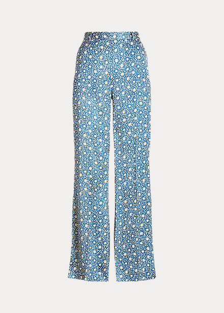 Polo Ralph Lauren Starburst-Motif Satin Wide-Leg Trouser